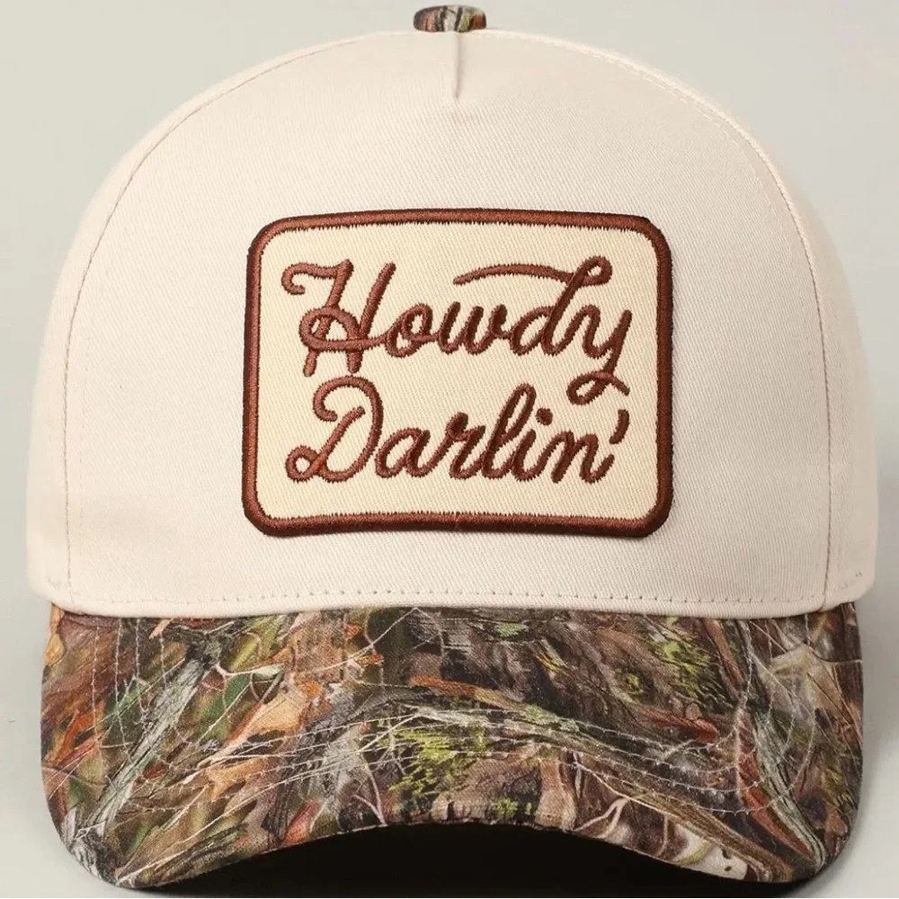 Cream and Camouflage Howdy Darlin' Caps - Picture 2 of 2